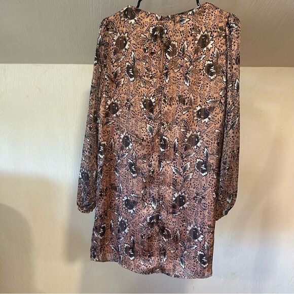 Lulus Ashford Blush Pink Floral Print Long Sleeve Shift Dress - Picture 6 of 7